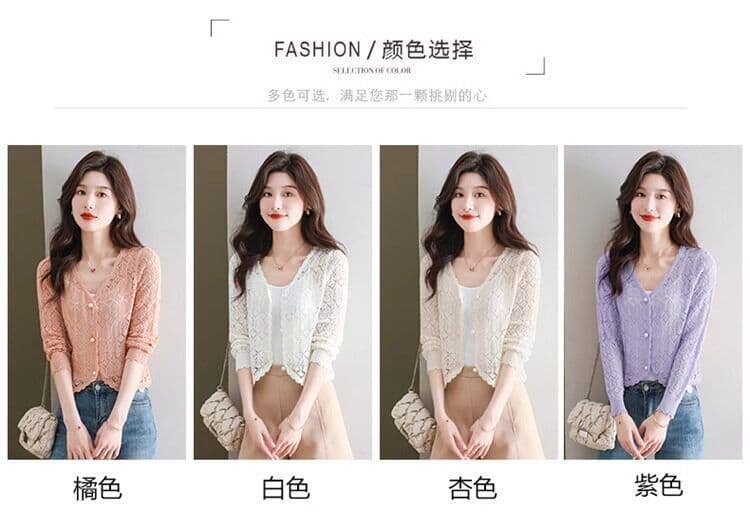정통 뽕나무 누에 실크 자외선 차단 오픈 가디건 여성 여름 얇은 스타일 얼음 실크 외부 코디 치마 홀로우 아웃 블라우스 얼음 실크 에어컨 셔츠 상세 이미지 15
