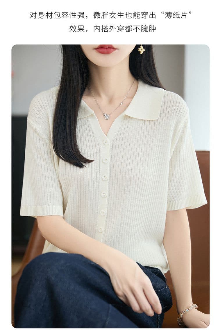 여름 새로운 폴로 칼라 주간 실크 아마 오픈 가디건 외부 가져 가라. 얇은 스타일 구덩이 기사 반팔 연령 감소 슬림해 보이는 표지 고기 캐주얼 맨위 상세 이미지 13