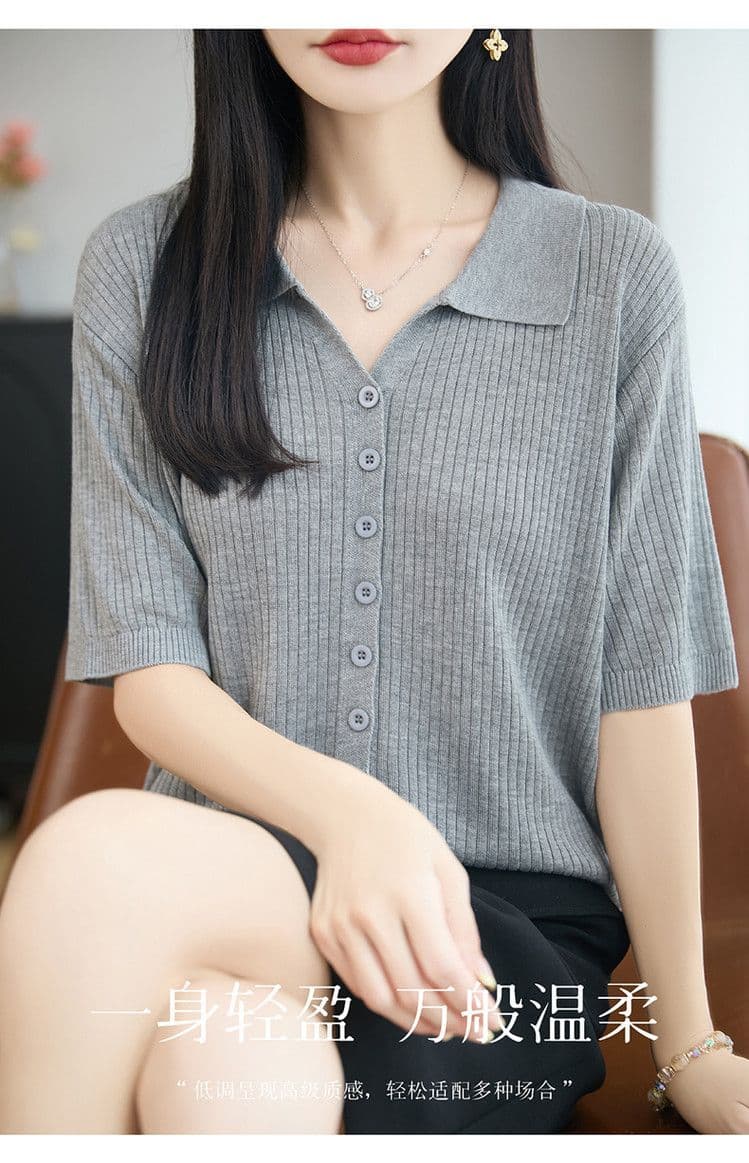 여름 새로운 폴로 칼라 주간 실크 아마 오픈 가디건 외부 가져 가라. 얇은 스타일 구덩이 기사 반팔 연령 감소 슬림해 보이는 표지 고기 캐주얼 맨위 상세 이미지 21