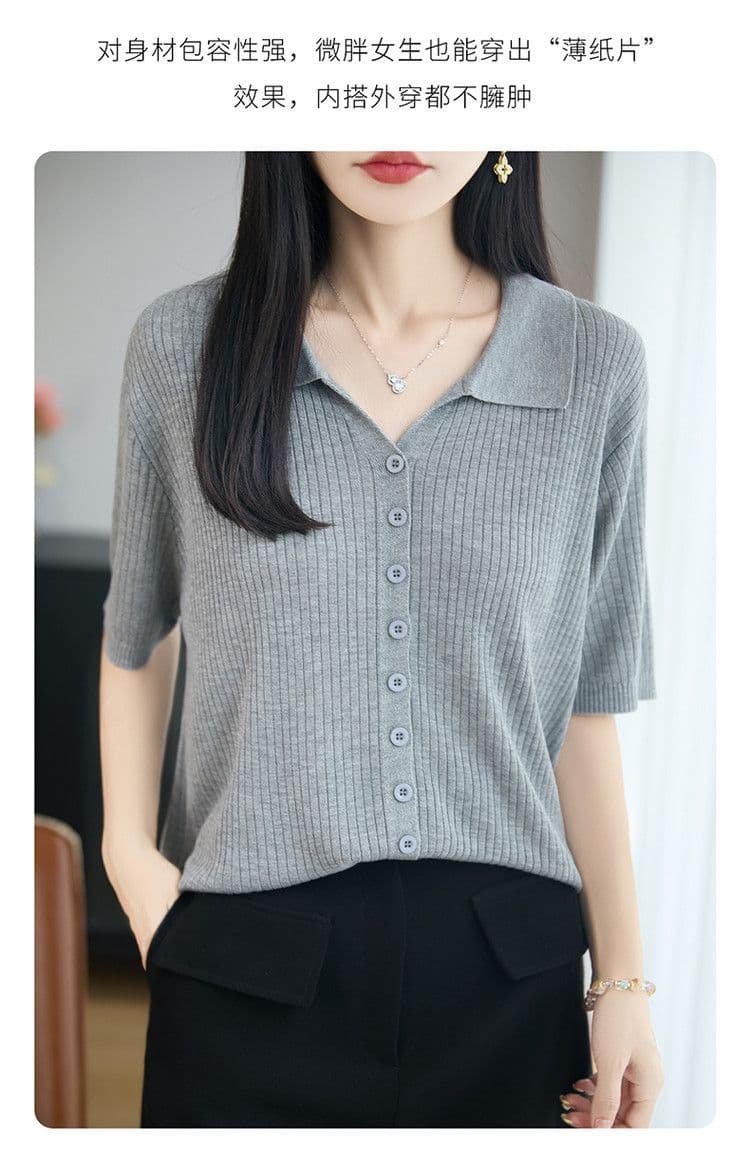 여름 새로운 폴로 칼라 주간 실크 아마 오픈 가디건 외부 가져 가라. 얇은 스타일 구덩이 기사 반팔 연령 감소 슬림해 보이는 표지 고기 캐주얼 맨위 상세 이미지 22