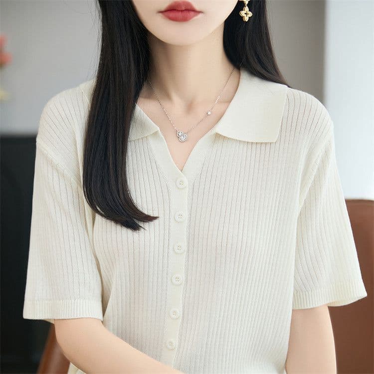 여름 새로운 폴로 칼라 주간 실크 아마 오픈 가디건 외부 가져 가라. 얇은 스타일 구덩이 기사 반팔 연령 감소 슬림해 보이는 표지 고기 캐주얼 맨위 상세 이미지 28