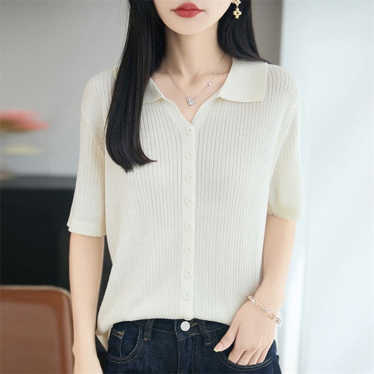 여름 새로운 폴로 칼라 주간 실크 아마 오픈 가디건 외부 가져 가라. 얇은 스타일 구덩이 기사 반팔 연령 감소 슬림해 보이는 표지 고기 캐주얼 맨위 상세 이미지 31