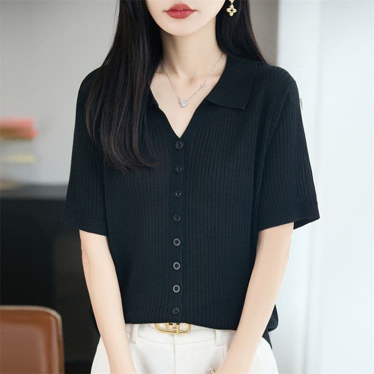 여름 새로운 폴로 칼라 주간 실크 아마 오픈 가디건 외부 가져 가라. 얇은 스타일 구덩이 기사 반팔 연령 감소 슬림해 보이는 표지 고기 캐주얼 맨위 상세 이미지 34