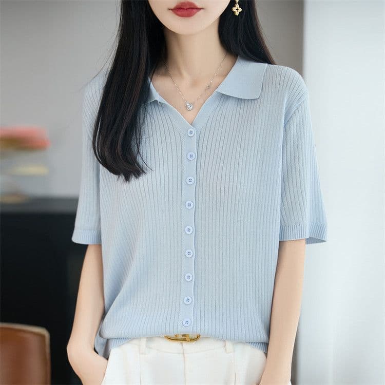여름 새로운 폴로 칼라 주간 실크 아마 오픈 가디건 외부 가져 가라. 얇은 스타일 구덩이 기사 반팔 연령 감소 슬림해 보이는 표지 고기 캐주얼 맨위 상세 이미지 44