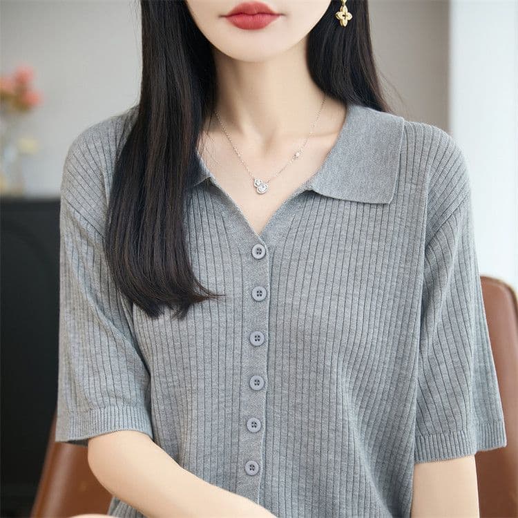 여름 새로운 폴로 칼라 주간 실크 아마 오픈 가디건 외부 가져 가라. 얇은 스타일 구덩이 기사 반팔 연령 감소 슬림해 보이는 표지 고기 캐주얼 맨위 상세 이미지 48