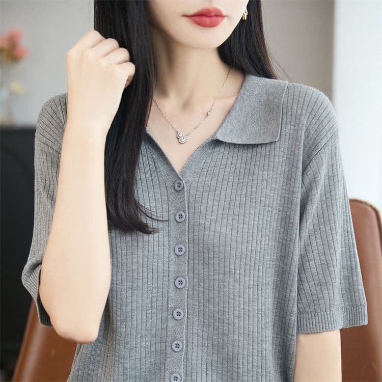 여름 새로운 폴로 칼라 주간 실크 아마 오픈 가디건 외부 가져 가라. 얇은 스타일 구덩이 기사 반팔 연령 감소 슬림해 보이는 표지 고기 캐주얼 맨위 상세 이미지 49