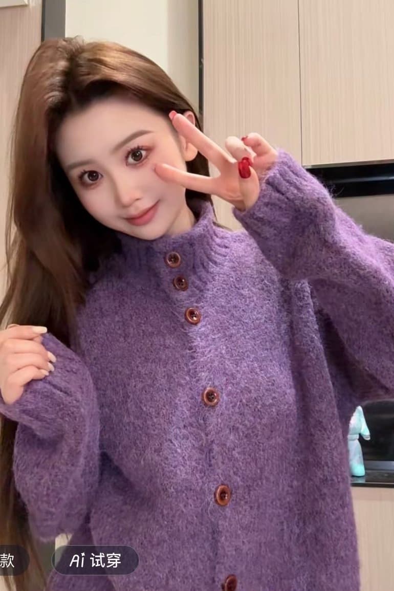 봄 가을 새로운 터틀넥 미니멀리즘 다용도 스웨터 코트 달콤함 부드러운 외국 가스 고급 니트 오픈 가디건 맨위 여성 이미지 6