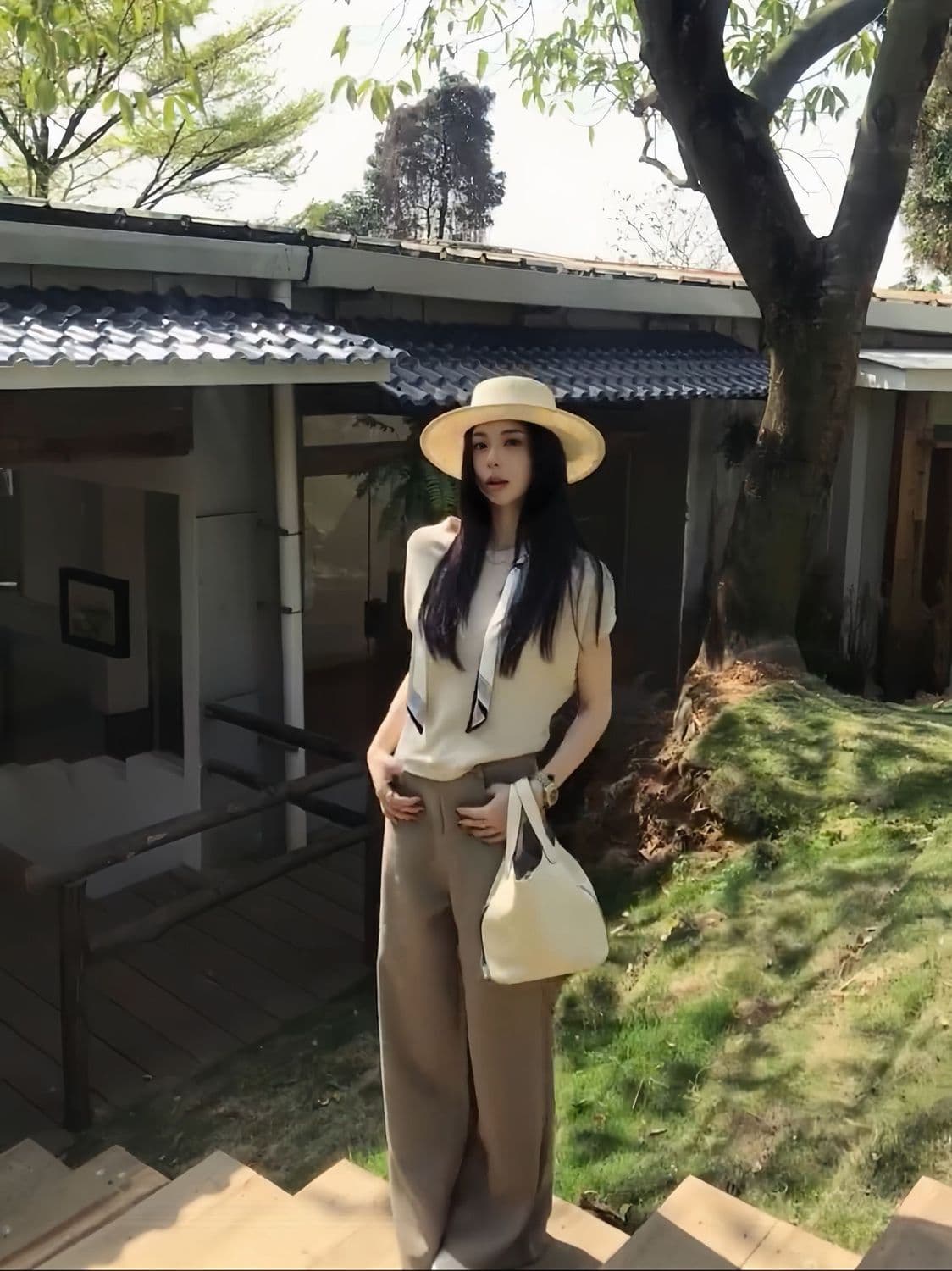 레이스업 스카프 코디 반팔 니트 스웨터 여성 봄 여름 티셔츠 새로운 한 부서 슬림해 보이는 연령 감소 캐주얼 라운드 넥 맨위 상세 이미지 22