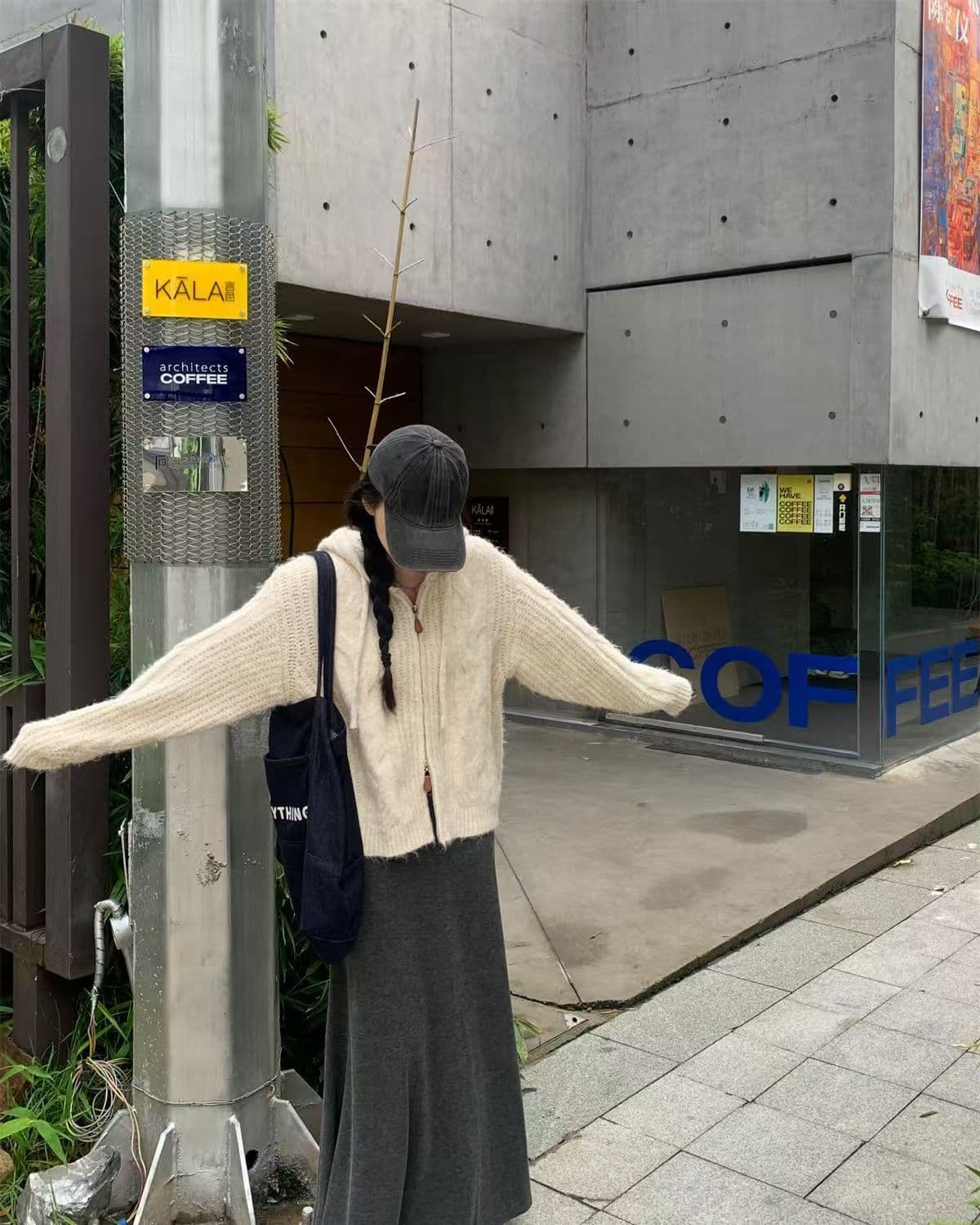 가을 겨울 패션 꽈배기 더블 지퍼 후드 니트 오픈 가디건 루즈핏 재킷 슬림해 보이는 다용도 한국 스타일 품격 스웨터 여자 상세 이미지 10