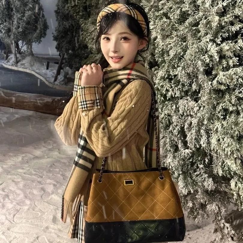 레트로 꽈배기 클래식 중식 체크무늬 패치워크 가을 겨울철 꽈배기 두 조각 몸매 가꾸기 슬림해 보이는 다용도 니트 여성 오픈 가디건 상세 이미지 9