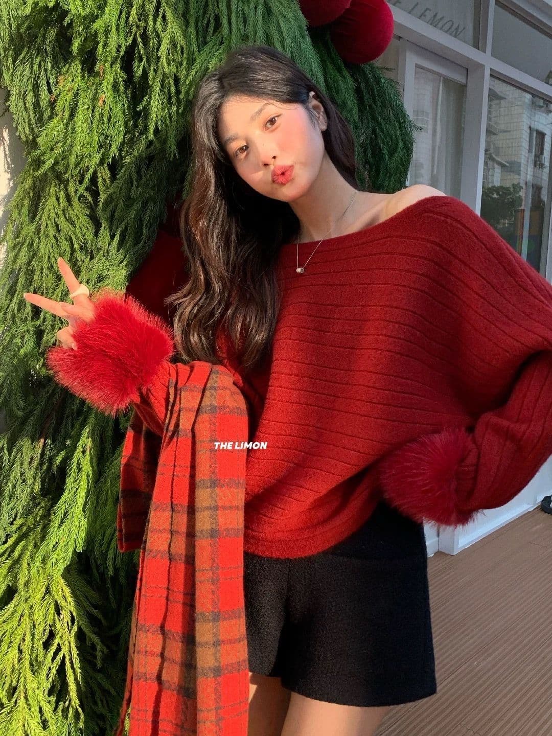 보트넥 패션 털 머리 소매 고급 센스 새로운 한국 스타일 캐주얼 느긋한 바람 아름다운 부드러운 찹쌀 품격 루즈핏 스웨터 상세 이미지 20
