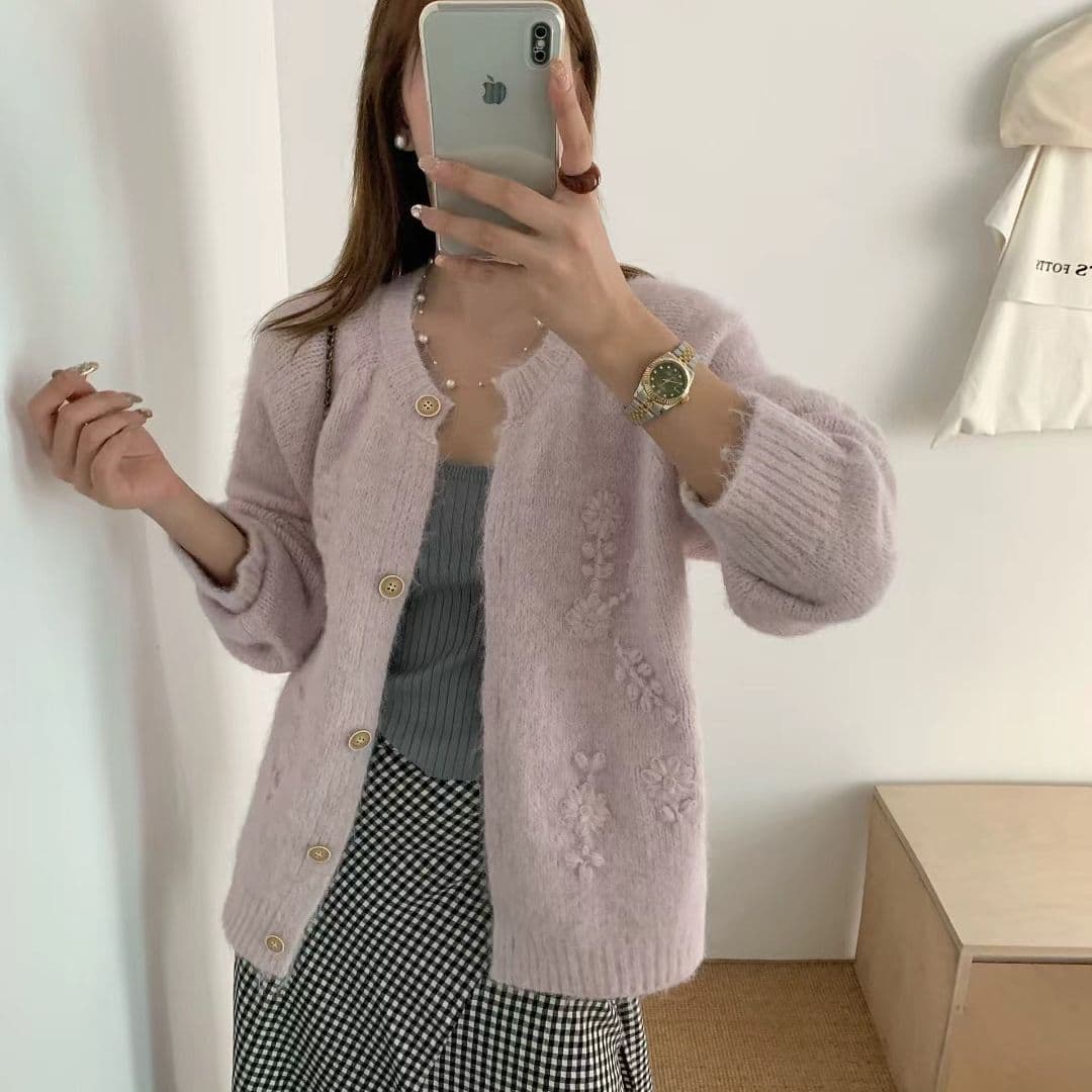 한 부서 카운터 품질 라운드 넥 다용도 니트 오픈 가디건 가을 겨울 새로운 루즈핏 다용도 슬림해 보이는 스웨터 맨위 재킷 상세 이미지 14