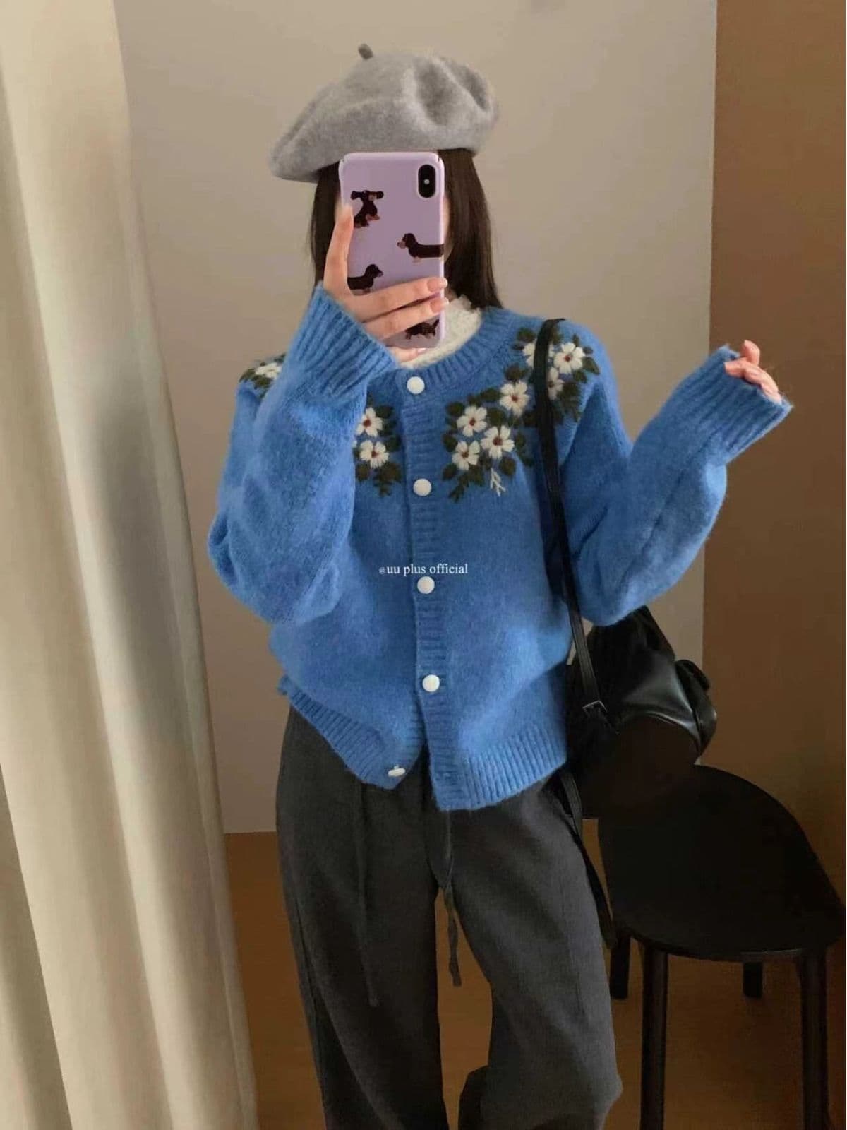 한 부서 달콤함 품격 자수 자수 스웨터 여자 겨울 새로운 고급 센스 패션 연령 감소 니트 카디건 코트 상세 이미지 40