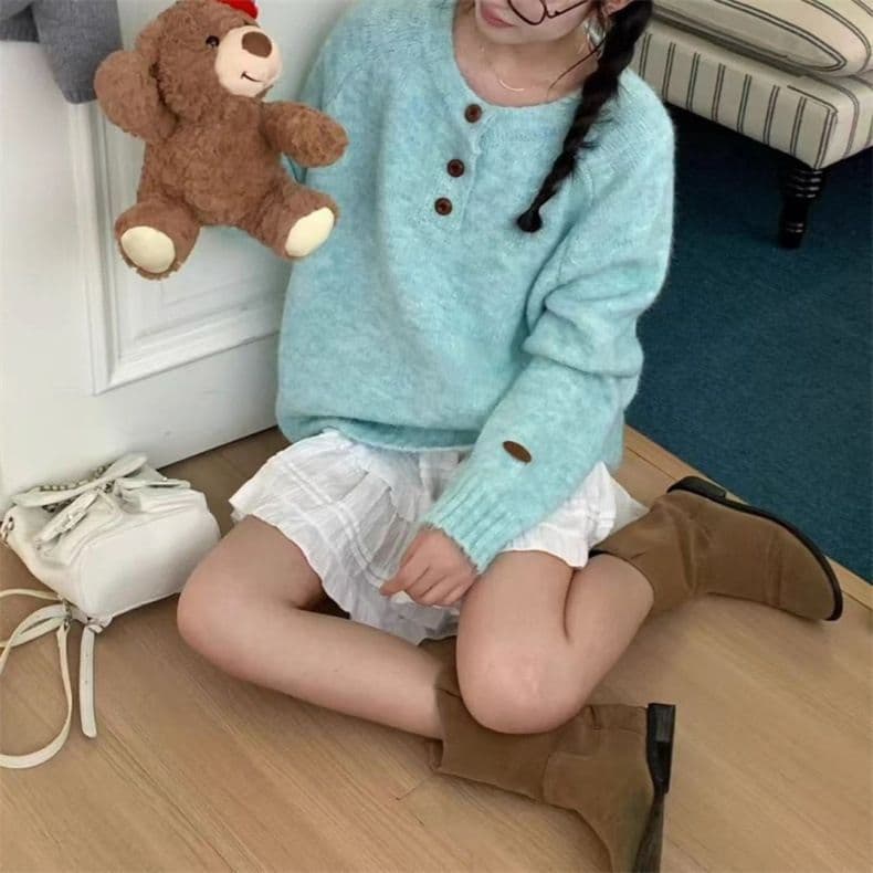 한 부서 연령 감소 다용도 두꺼운 산양 캐시미어 니트 풀오버 스웨터 여자 가을 겨울 새로운 부드러운 찹쌀 패션 캐주얼 스웨터 상세 이미지 24