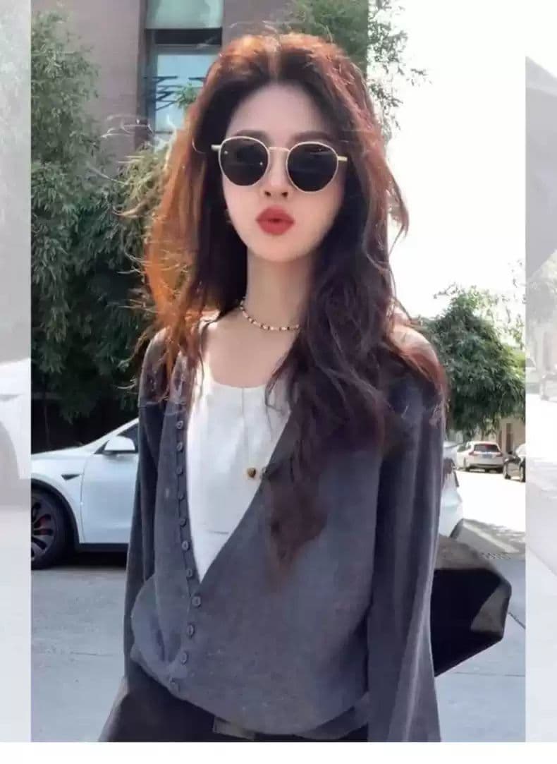 한 부서 디자인 센스 단추 페이크 레이어드 니트 스웨터 여성 봄 가을 긴팔 느긋한 느슨함 센스 품격 스웨터 맨위 여성 상세 이미지 7