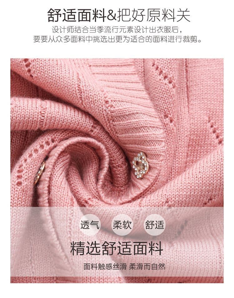 봄 가을 니트 카디건 페이크 레이어드 맨위 봄 가을 얇은 스타일 스웨터 외국 가스 연령 감소 폴로 칼라 만나는 긴팔 여성 상세 이미지 7