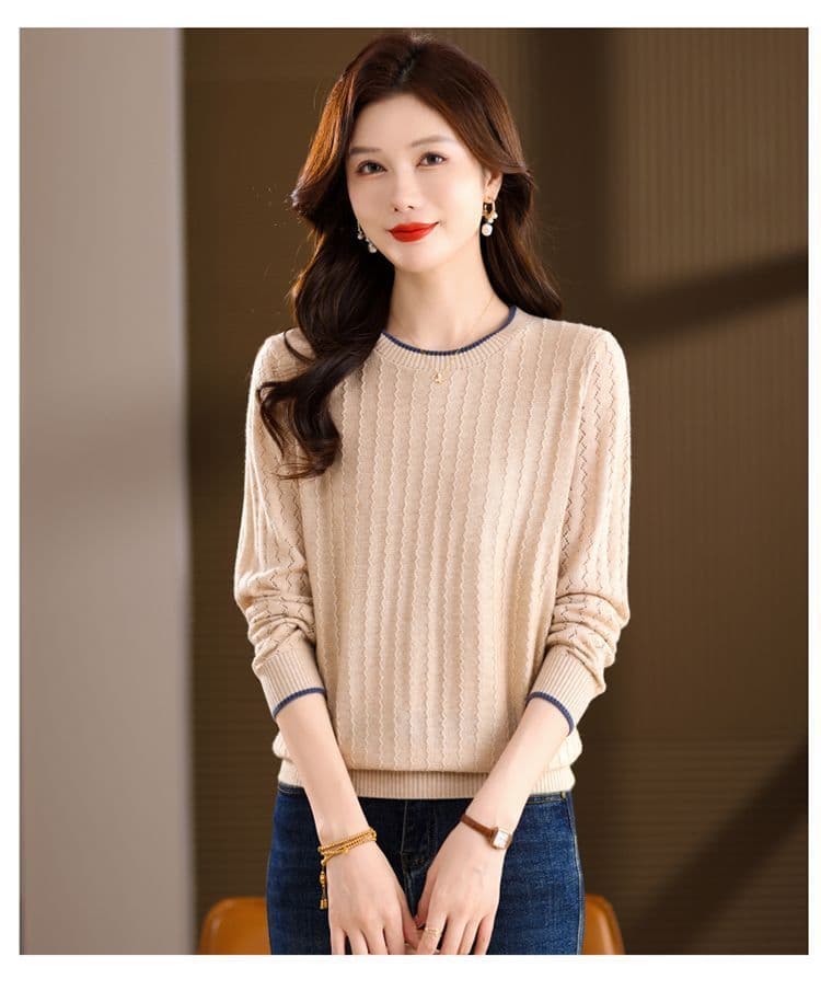 카디건 여성 가을 겨울 라운드 넥 인사이드 가져 가라. 기본 셔츠 루즈핏 외국 가스 연령 감소 니트 스웨터 긴팔 풀오버 양모 스웨터 상세 이미지 14