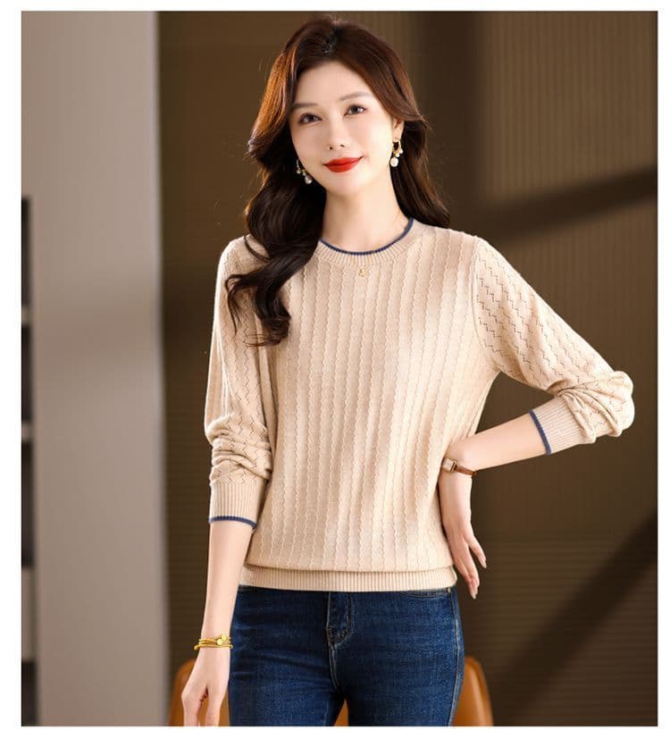 카디건 여성 가을 겨울 라운드 넥 인사이드 가져 가라. 기본 셔츠 루즈핏 외국 가스 연령 감소 니트 스웨터 긴팔 풀오버 양모 스웨터 상세 이미지 16