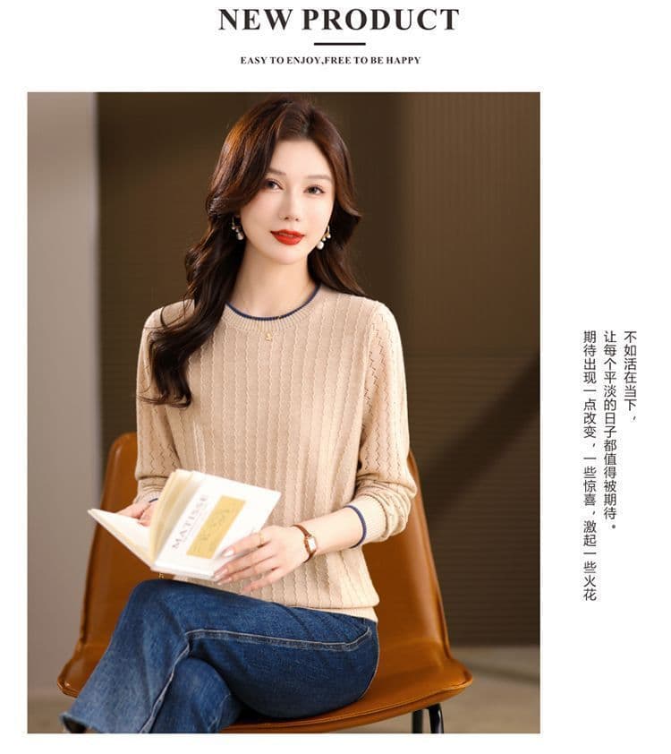 카디건 여성 가을 겨울 라운드 넥 인사이드 가져 가라. 기본 셔츠 루즈핏 외국 가스 연령 감소 니트 스웨터 긴팔 풀오버 양모 스웨터 상세 이미지 17