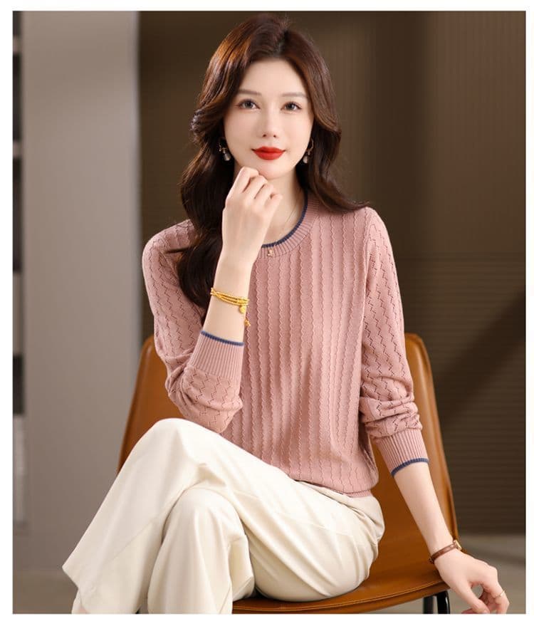 카디건 여성 가을 겨울 라운드 넥 인사이드 가져 가라. 기본 셔츠 루즈핏 외국 가스 연령 감소 니트 스웨터 긴팔 풀오버 양모 스웨터 상세 이미지 19