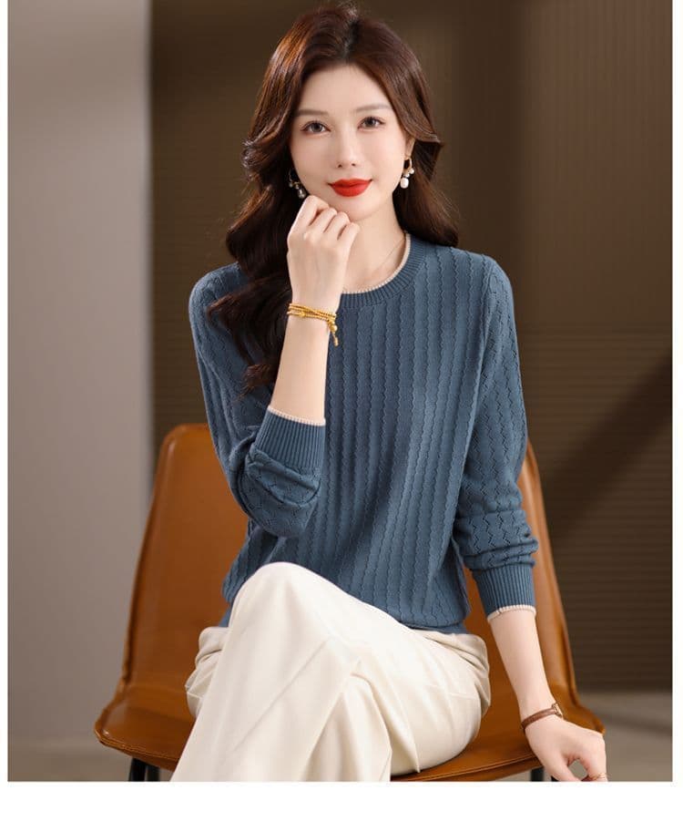 카디건 여성 가을 겨울 라운드 넥 인사이드 가져 가라. 기본 셔츠 루즈핏 외국 가스 연령 감소 니트 스웨터 긴팔 풀오버 양모 스웨터 상세 이미지 29