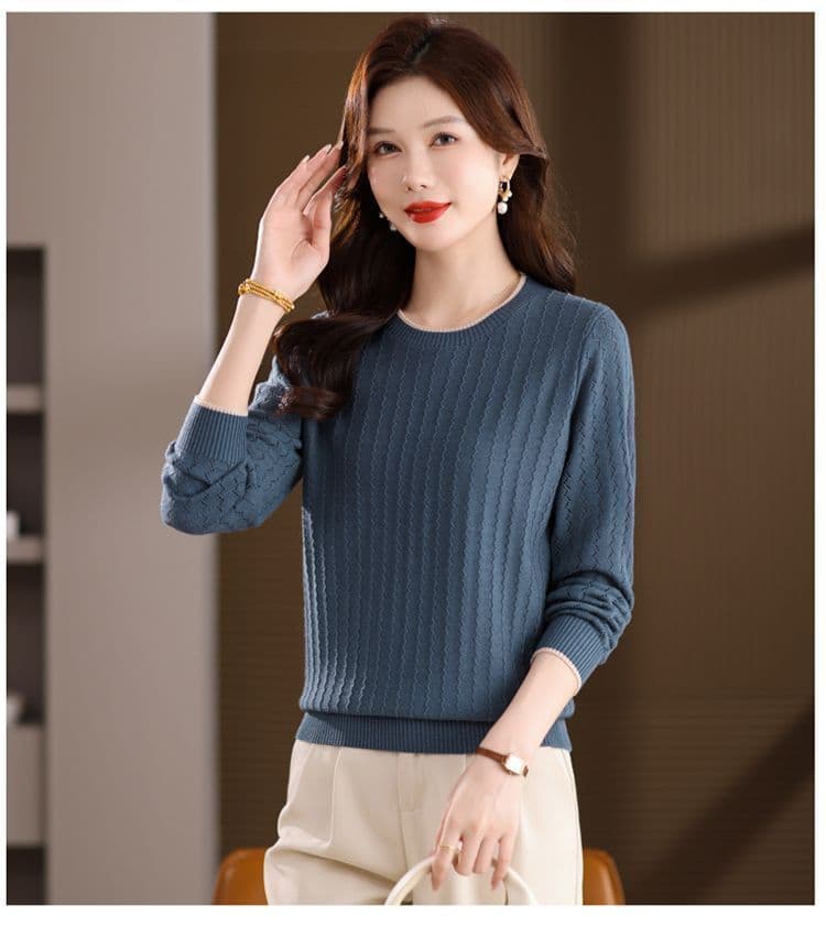 카디건 여성 가을 겨울 라운드 넥 인사이드 가져 가라. 기본 셔츠 루즈핏 외국 가스 연령 감소 니트 스웨터 긴팔 풀오버 양모 스웨터 상세 이미지 31