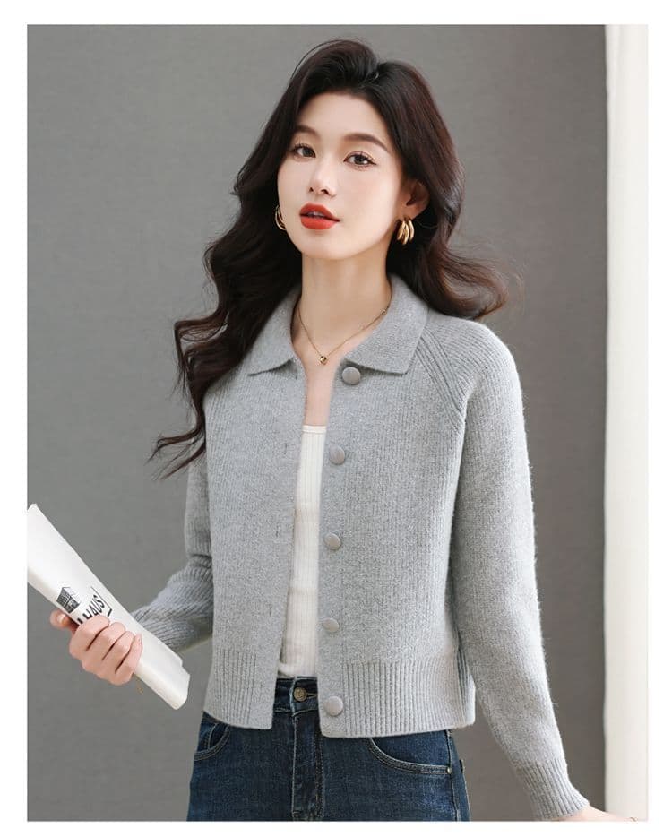 새로운 외국 가스 봄 가을 두꺼운 니트 오픈 가디건 스웨터 맨위 루즈핏 패션 연령 감소 슬림해 보이는 폴로 칼라 다용도 스웨터 상세 이미지 24