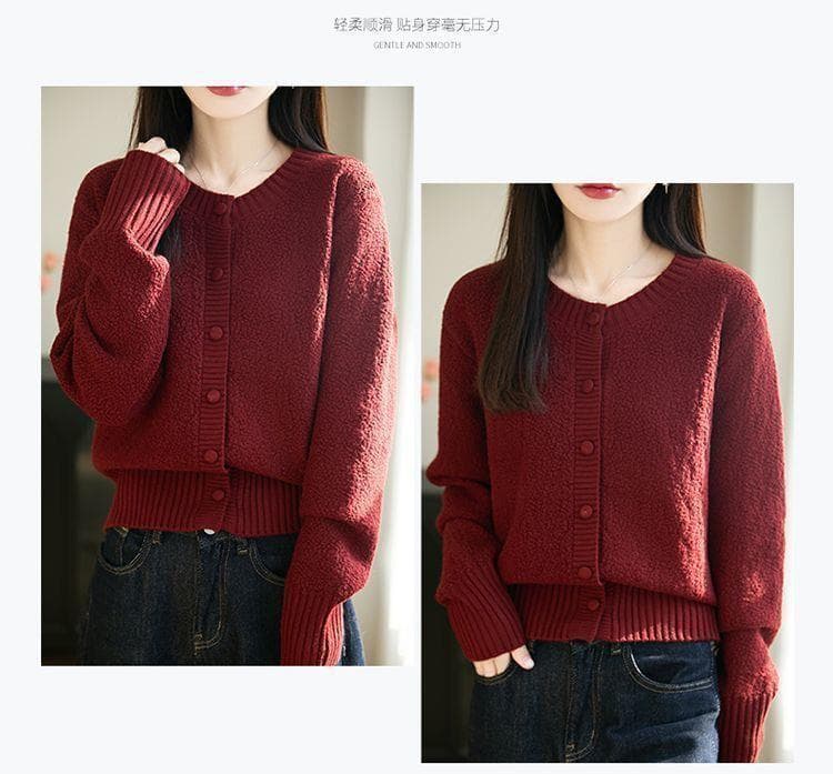 새로운 패션 단색 다용도 연령 감소 두꺼운 니트 카디건 코트 외국 가스 캐주얼 슬림해 보이는 맨위 가을 겨울 스웨터 상세 이미지 12