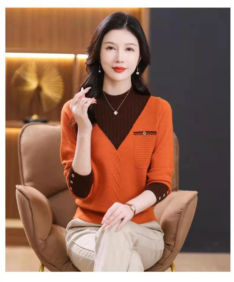 가을 겨울철 새로운 고급 풀오버 인사이드 가져 가라. 스웨터 여자 니트 스웨터 패션 캐주얼 연령 감소 외출용 맨위 기본 셔츠 상세 이미지 13