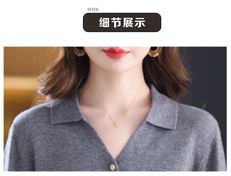 작은 샤넬 스타일 새로운 polo 오픈 가디건 폴로 칼라 니트 스웨터 패션 품격 루즈핏 스웨터 긴팔 니트 연령 감소 맨위 상세 이미지 25