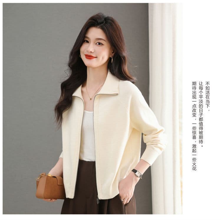 폴로 칼라 다용도 가을 겨울 새로운 지퍼 니트 카디건 코트 봄 가을 루즈핏 캐주얼 다용도 후드티 외부 스웨터 여자 상세 이미지 16
