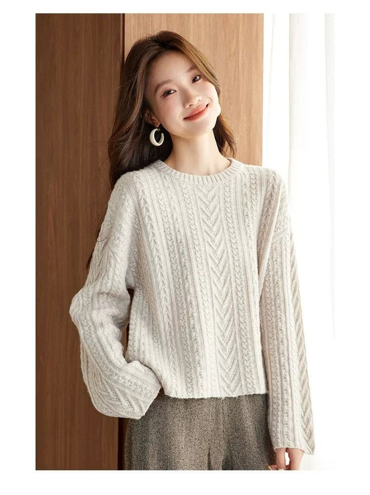 고급 카디건 여성 레트로 트위스트 꽃 스웨터 여자 가을 겨울 새로운 루즈핏 연령 감소 표지 고기 쇼트 스타일 인사이드 가져 가라. 기본 셔츠 상세 이미지 11