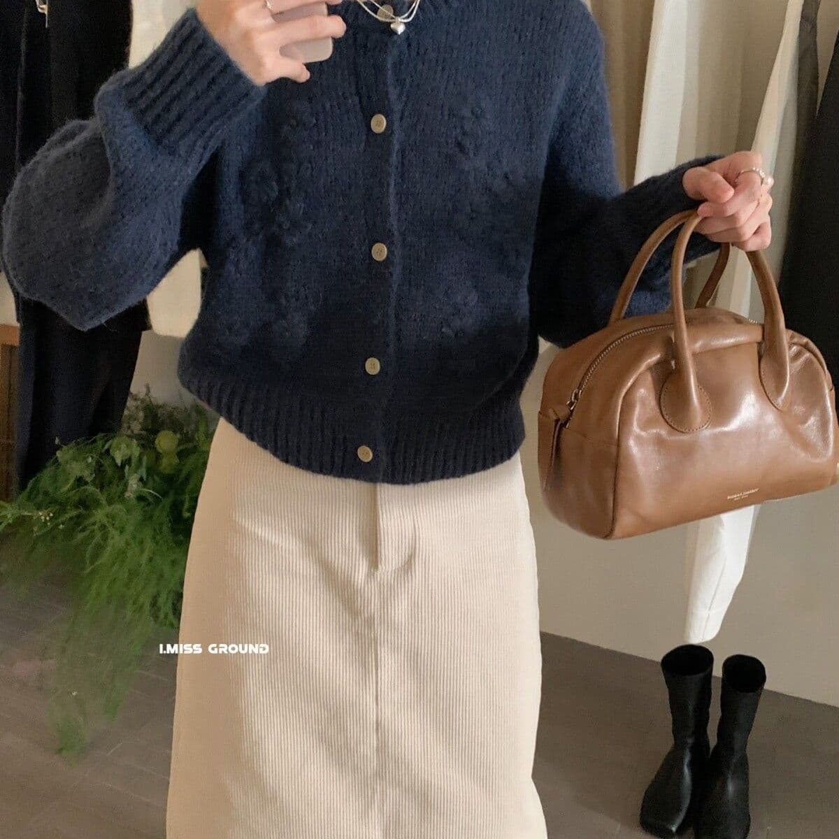 한국 chic 레트로 자수 꽃 달콤함 두꺼운 니트 오픈 가디건 여성 봄 가을 Chic 품격 스웨터 여성 코트 상세 이미지 6