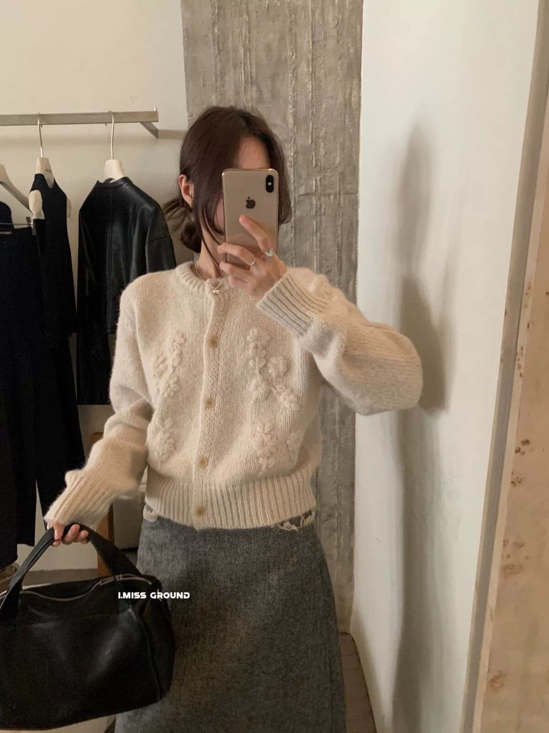한국 chic 레트로 자수 꽃 달콤함 두꺼운 니트 오픈 가디건 여성 봄 가을 Chic 품격 스웨터 여성 코트 상세 이미지 10