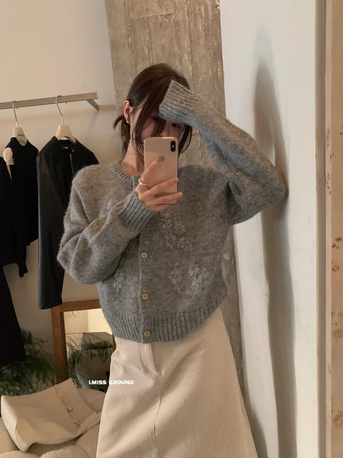 한국 chic 레트로 자수 꽃 달콤함 두꺼운 니트 오픈 가디건 여성 봄 가을 Chic 품격 스웨터 여성 코트 상세 이미지 22