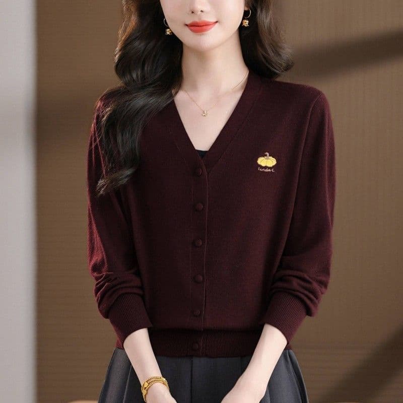 한 부서 V넥 니트 오픈 가디건 여성 봄 가을 새로운 루즈핏 외부 가져 가라. 외국 가스 긴팔 다용도 스웨터 코트 맨위 여성 상세 이미지 14