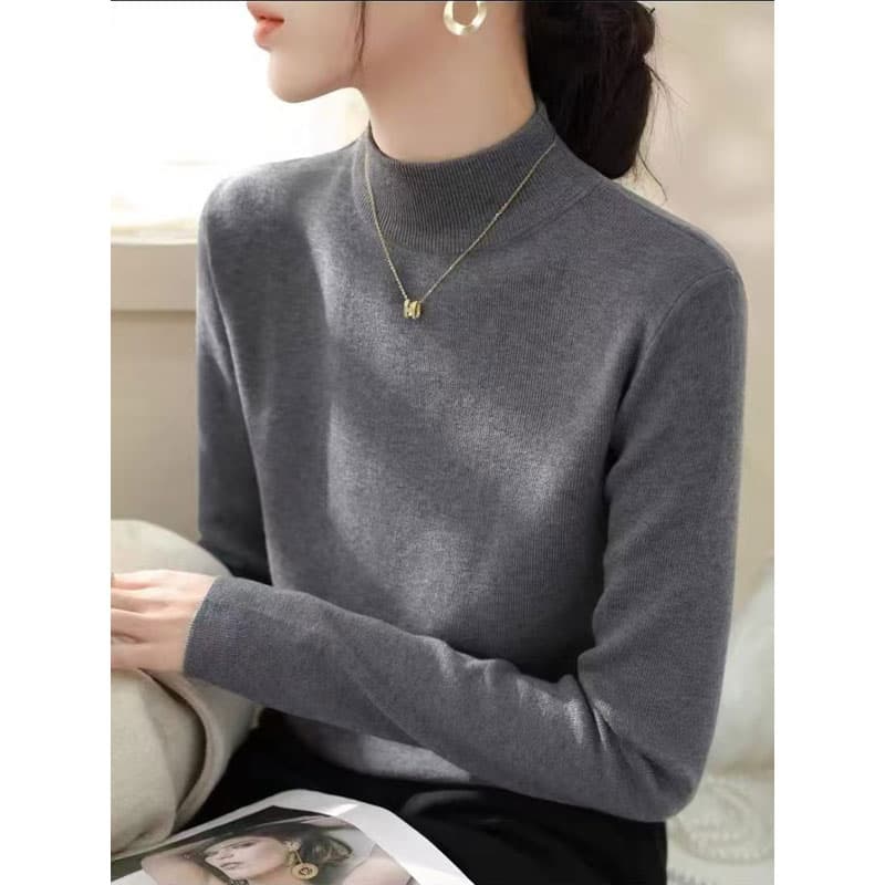 가을 겨울 새로운 패션 다용도 반하이넥 인사이드 가져 가라. 기본 셔츠 여성 의류 Chic 프랑스식 긴팔 두꺼운 니트 맨위