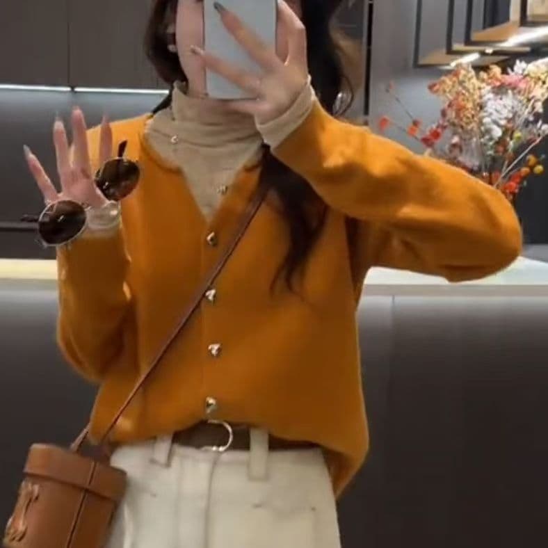 봄 가을 새로운 한국 스타일 패션 니트 다용도 연령 감소 스웨터 여성 레저 다용도 재킷 품격 슬림해 보이는 맨위 여성 상세 이미지 29