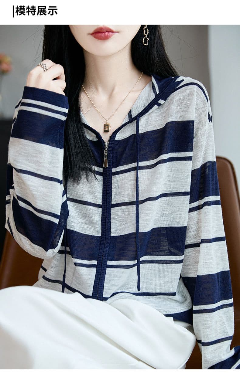 봄 가을 패션 외부 가져 가라. 대나무 마디 마 니트 오픈 가디건 여성 얇은 스타일 이른 가을 새로운 품격 연령 감소 후드 스웨터 코트 상세 이미지 8