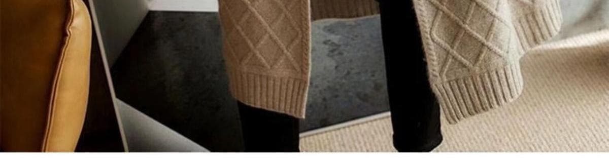 프랑스식 가을 겨울 새로운 패션 코트 오픈 가디건 중간 길이 루즈핏 니트 스웨터 단색 두꺼운 스웨터 여자 여성 코트 상세 이미지 8