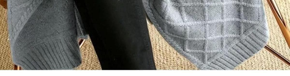 프랑스식 가을 겨울 새로운 패션 코트 오픈 가디건 중간 길이 루즈핏 니트 스웨터 단색 두꺼운 스웨터 여자 여성 코트 상세 이미지 19
