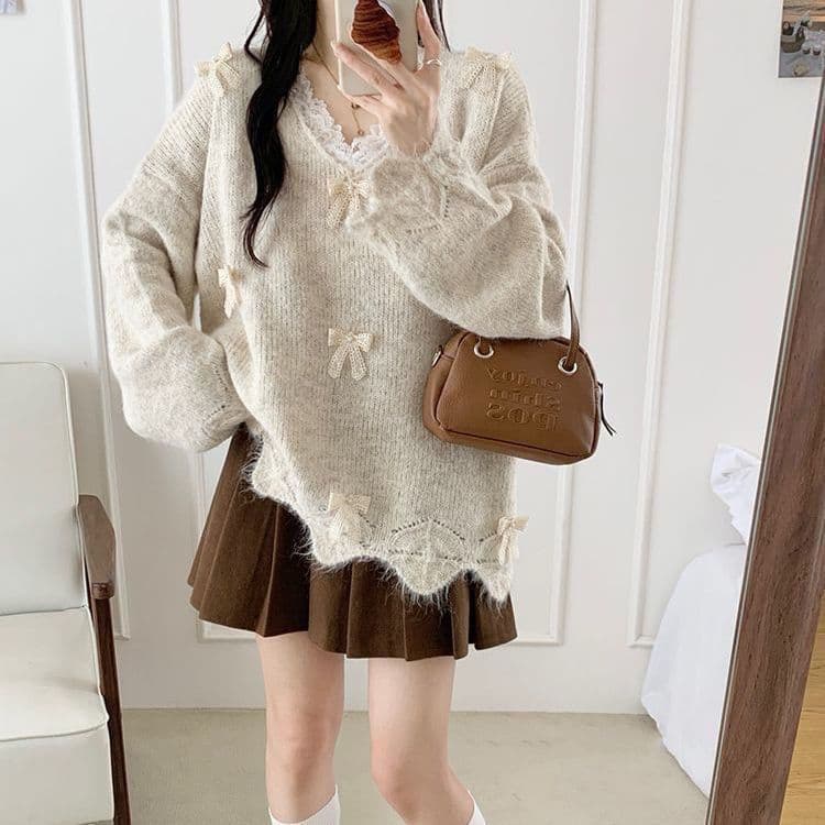 레이스 나비 3 차원 디자인 스웨터 가을 겨울 새로운 맨위 보라색 느긋한 루즈핏 재킷 슬림해 보이는 니트 스웨터 상세 이미지 18