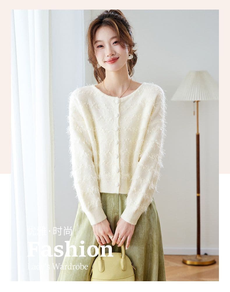 봄 가을 새로운 패션 짧은 스웨터 코트 연령 감소 맨위 작은 샤넬 스타일 부드러운 느긋한 바람 술 니트 오픈 가디건 여성 상세 이미지 1