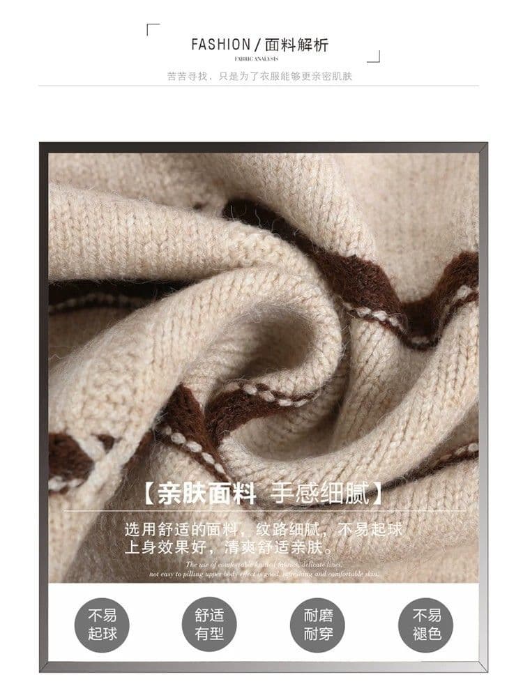 봄 가을 새로운 스트라이프 배색 V넥 니트 오픈 가디건 여성 짧은 패션 다용도 슬림해 보이는 연령 감소 스웨터 여성 코트 상세 이미지 4