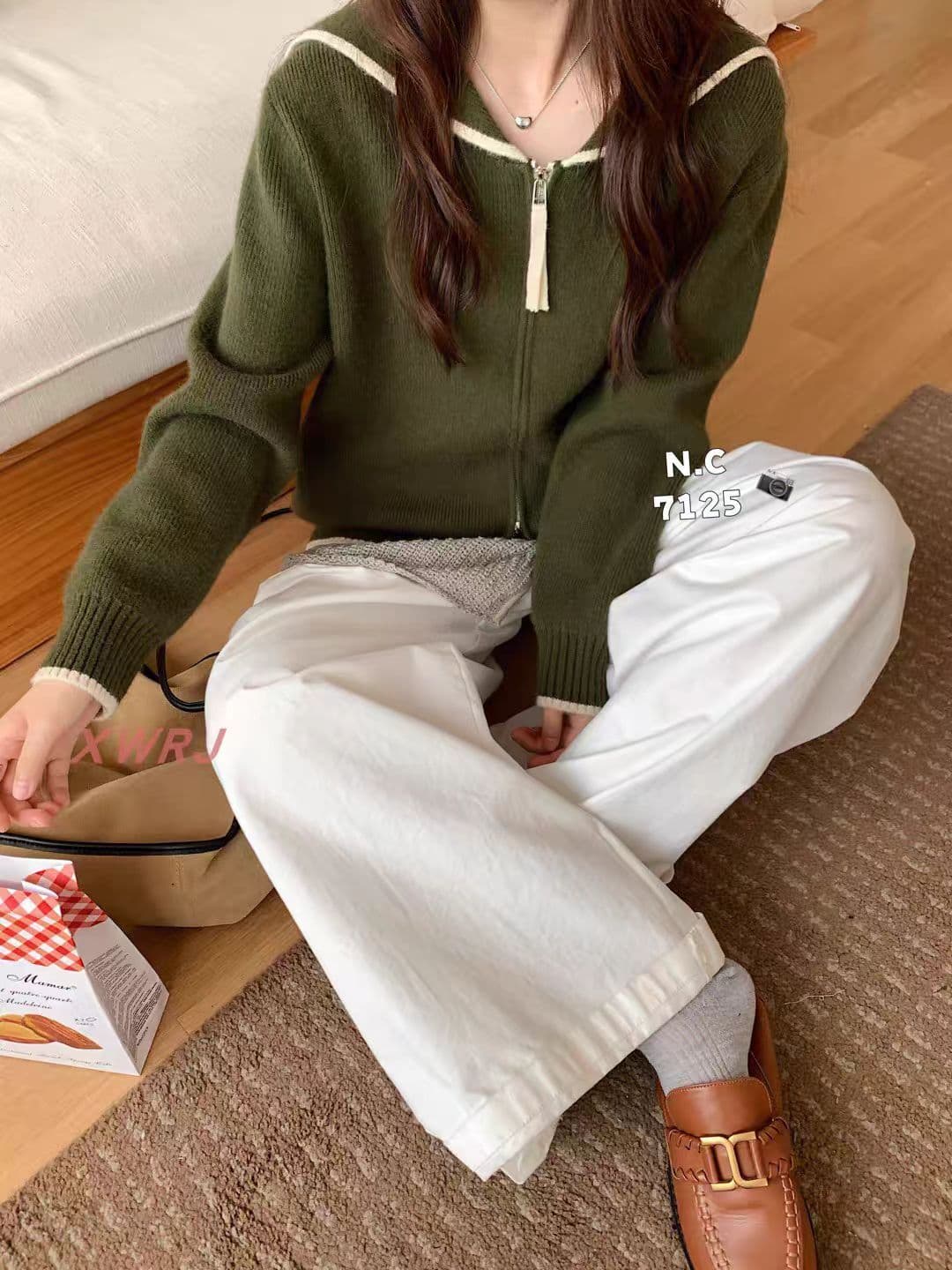 가을 의상 새로운 여성 한국 스타일 루즈핏 패션 달콤함 해군 칼라 스웨터 오픈 가디건 다용도 캐주얼 스웨터 코트 맨위 상세 이미지 28