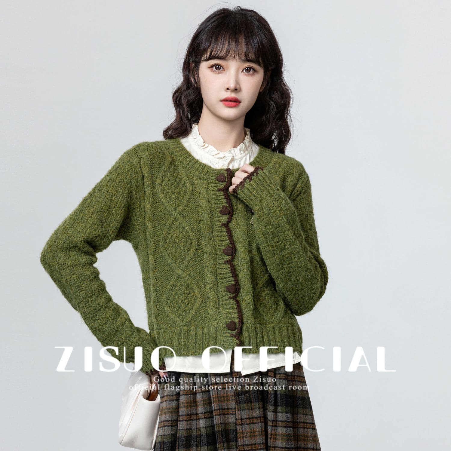 한 부서 페이크 레이어드 꽈배기 스웨터 여자 가을 겨울 패션 새로운 셔츠 패치워크 두꺼운 니트 오픈 가디건 쇼트 스타일 맨위 상세 이미지 13