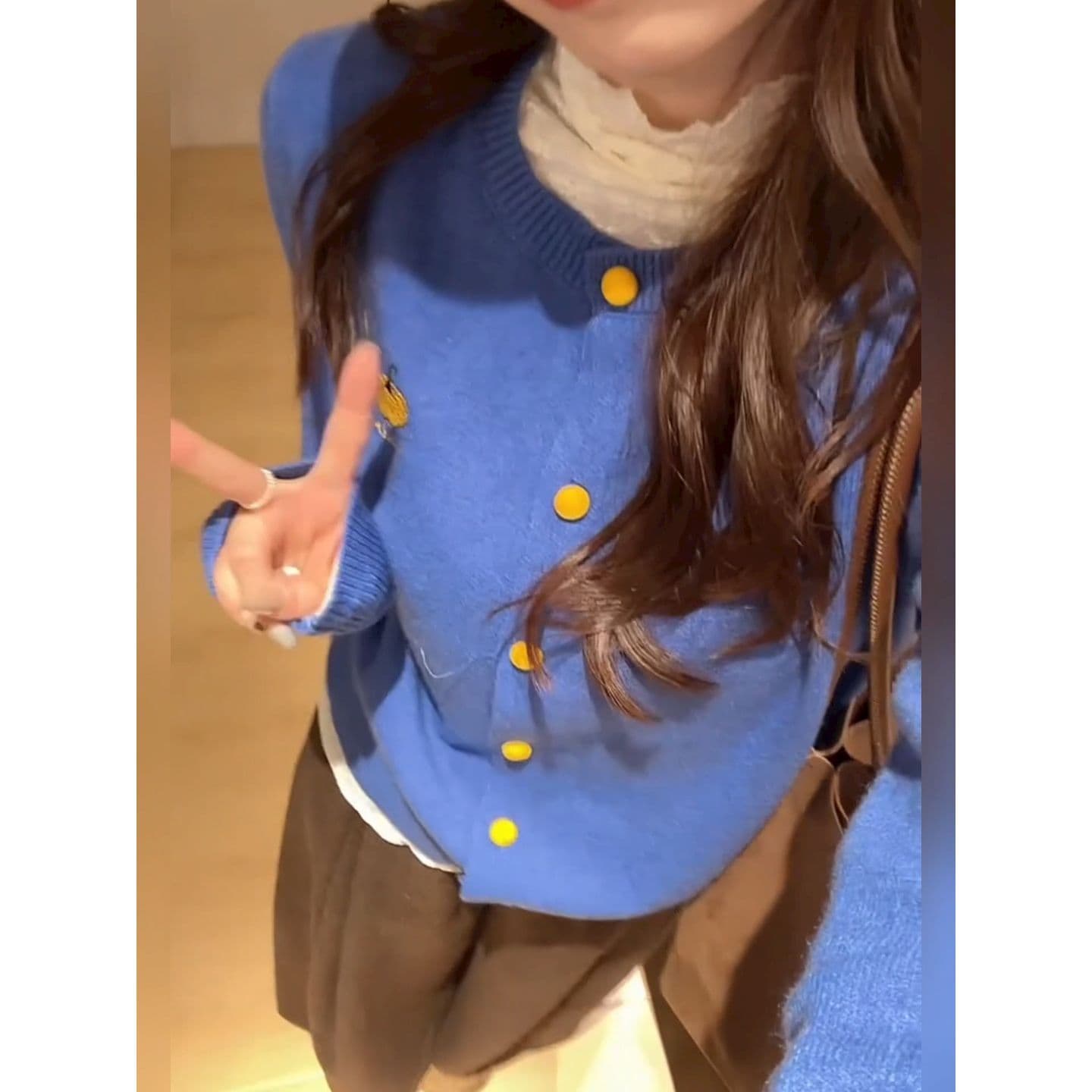 한국 스타일 자수 니트 오픈 가디건 캐주얼 루즈핏 라운드 넥 가을 겨울철 새로운 캐주얼 패션 맨위 스웨터 여성 코트 상세 이미지 13