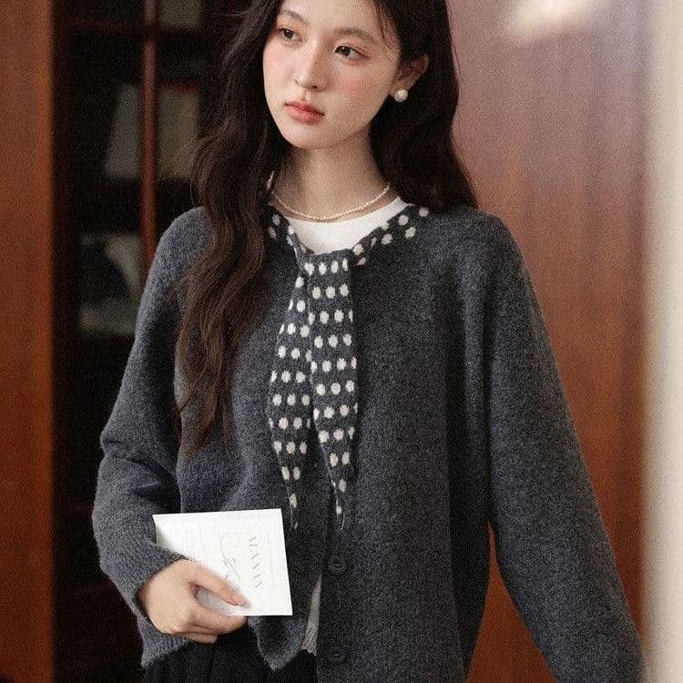 외국 가스 단색 패션 새로운 니트 폭발 오픈 가디건 스카프 스웨터 다용도 재킷 느긋한 가을 겨울 긴팔 맨위 상세 이미지 3
