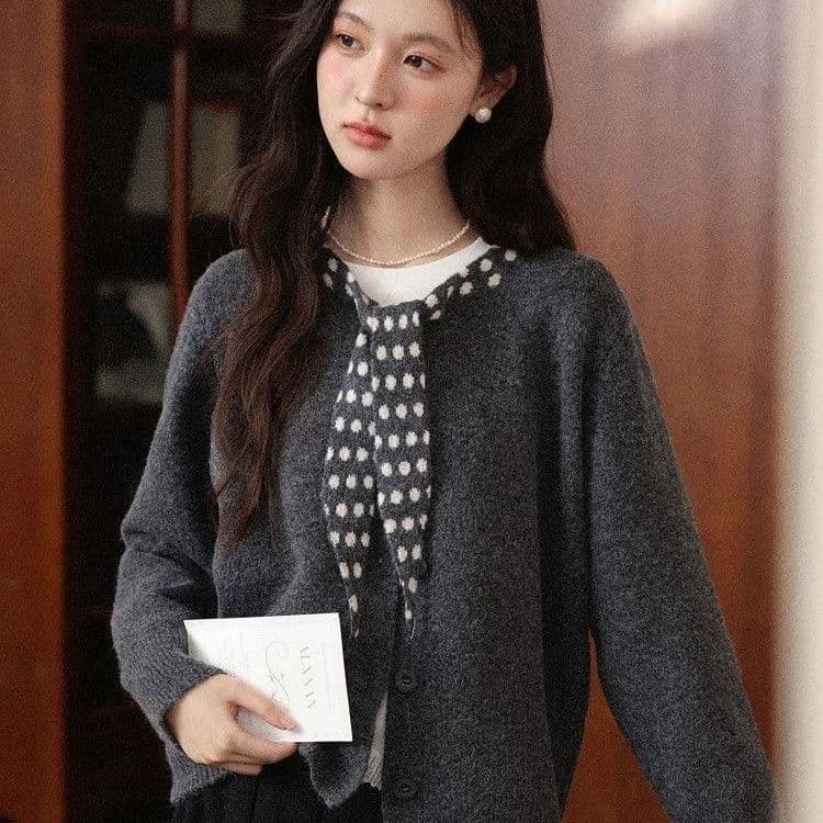 외국 가스 단색 패션 새로운 니트 폭발 오픈 가디건 스카프 스웨터 다용도 재킷 느긋한 가을 겨울 긴팔 맨위 상세 이미지 7