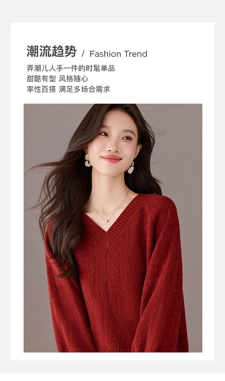 한 부서 패션 레이스 조각 페이크 레이어드 루즈핏 고급 센스 새로운 긴팔 니트 스웨터 여성 가을 의상 새로운 맨위 상세 이미지 2
